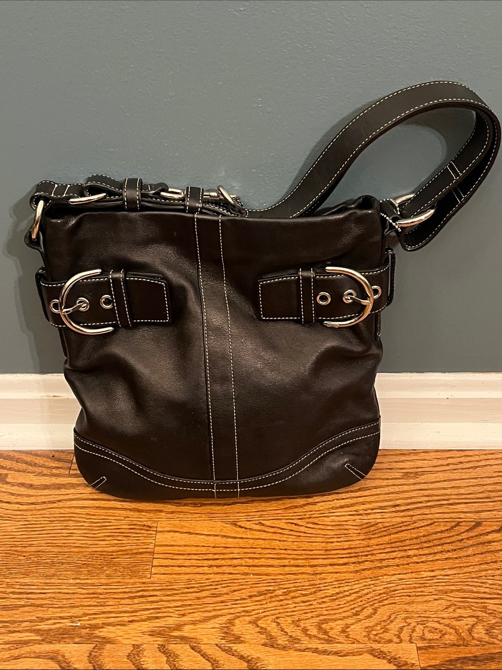 COACH Convertible Black Leather CrossBody Soho Slim Design Shoulder Bag 1452 Y2K